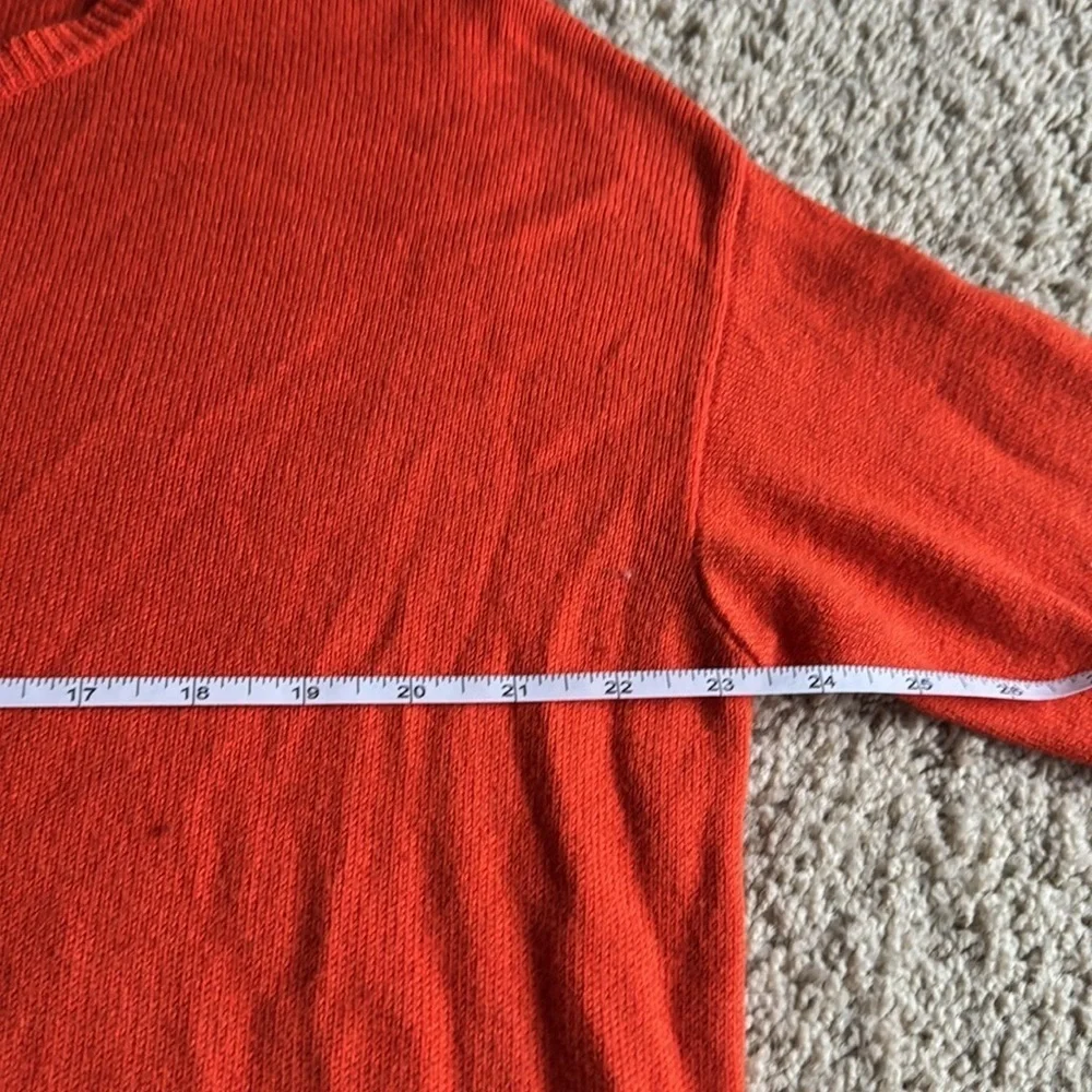H&M L Oversized Orange Crew Neck Sweater with Zip Up Back Detail Women's EUC